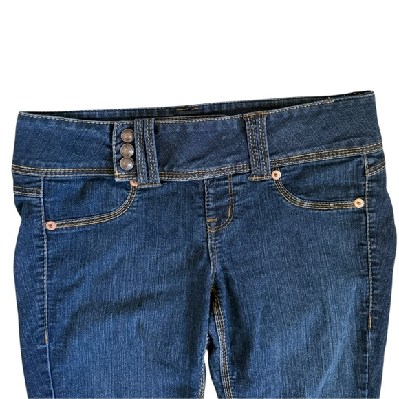 Vintage Y2K Domaine Low Rise Cropped Jeans Size L | 2000s Bermuda Capri Denim - Picture 3 of 8